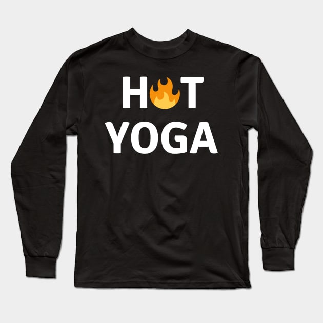 Hot Yoga Design Long Sleeve T-Shirt by Liniskop